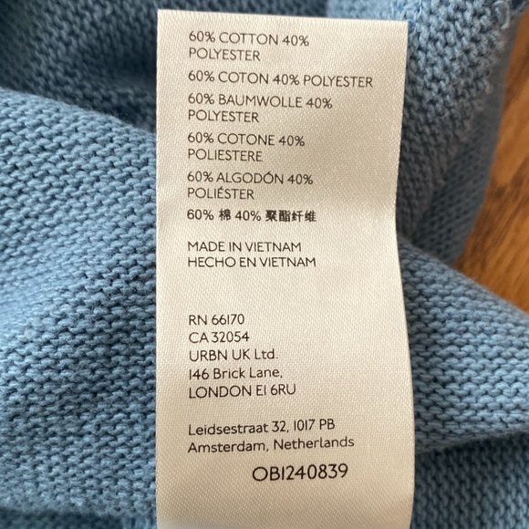 NWT We The Free Come & Get It Sweater Blue Raw Edge Slouchy Lagenlook Grunge-S - Picture 14 of 16